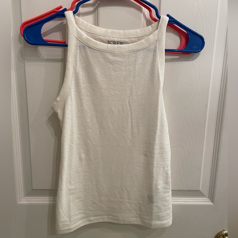 J crew white linen tank top NWOT